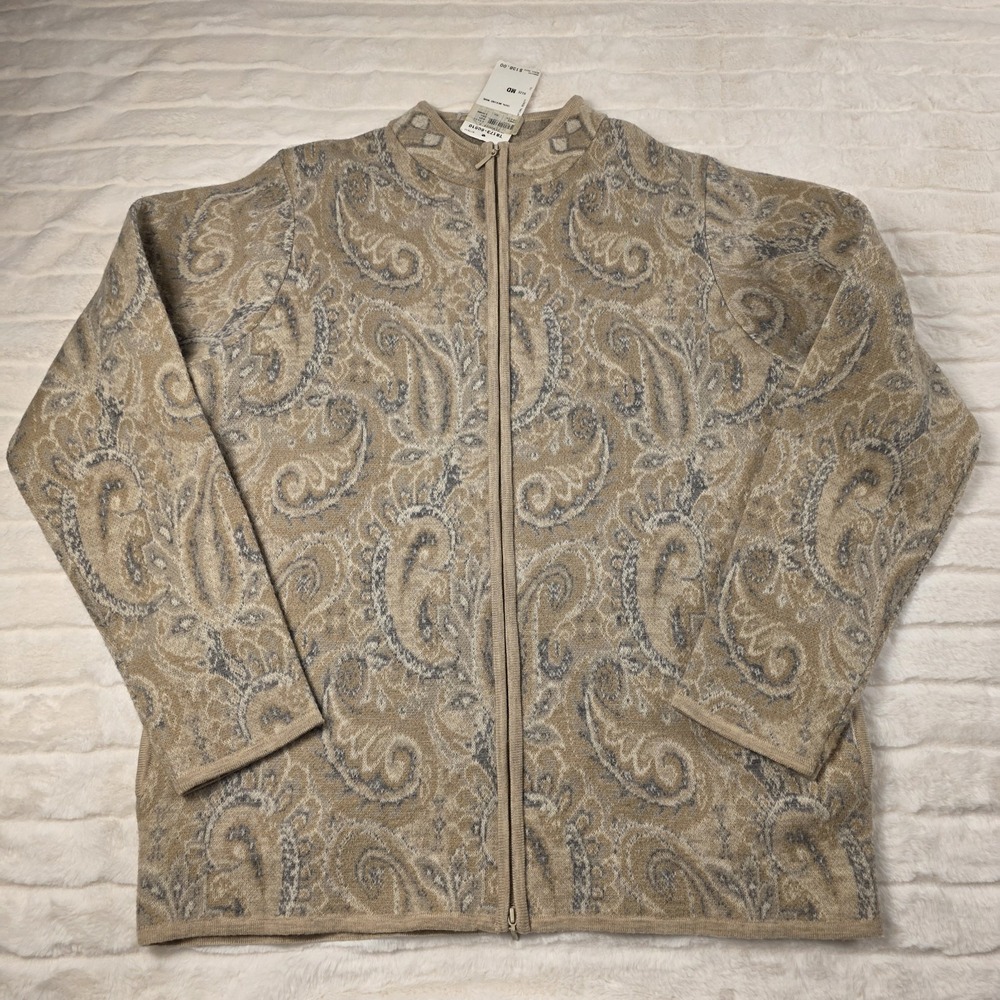 Vintage Pendleton Merino Wool Jacket Paisley Scrollwork Womens M Made Hong‎ Kong